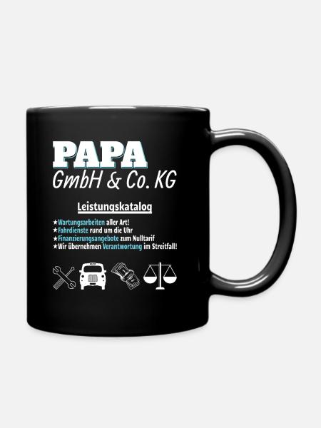 Firma Papa GmbH & Co KG Vatertag Vater Opa - Tasse einfarbig - Schwarz