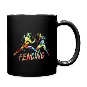 Fechten - Tasse einfarbig - Schwarz - Rechts