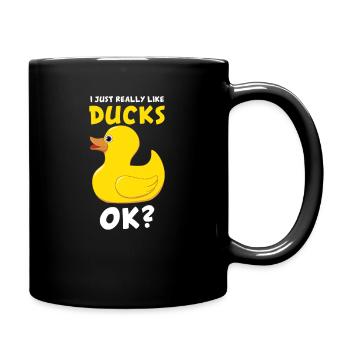 J'adore les canards - Mug uni - noir - Droite
