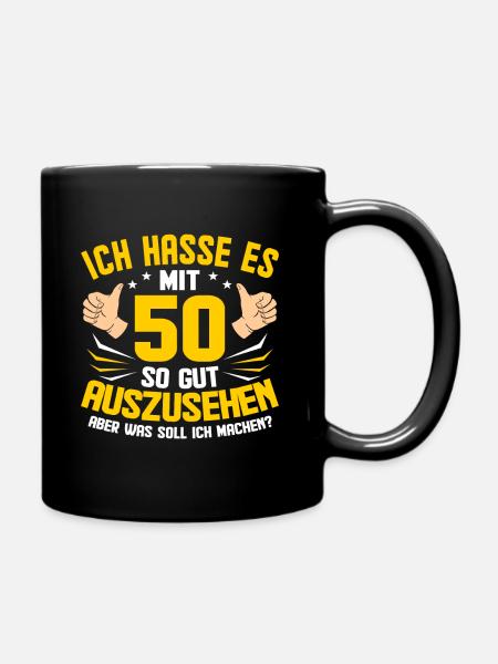 50. Geburtstag - Tasse einfarbig - Schwarz