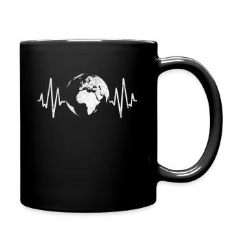 Earth Day Herz - Tasse einfarbig - Schwarz - Rechts