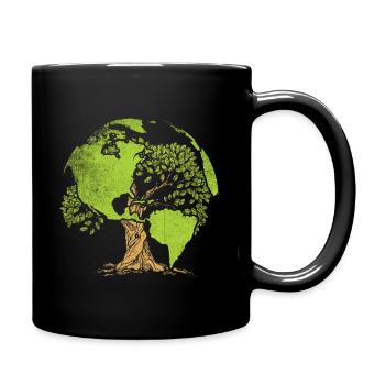 Earth Day Planet - Tasse einfarbig - Schwarz - Rechts