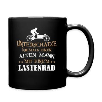 Hollandrad Lastenrad Alter Mann Spruch Cargo Bike - Tasse einfarbig - Schwarz - Rechts