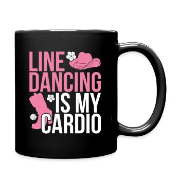 Linedance Cowboy Geschenkidee - Tasse einfarbig - Schwarz - Rechts