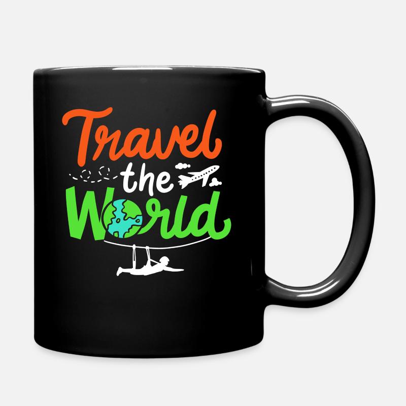 Weltreise - Tasse einfarbig - Schwarz