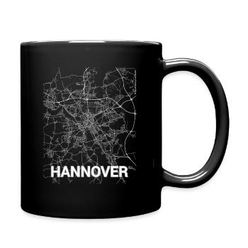 Hannover Stadtplan und Straßen - Tasse einfarbig - Schwarz - Rechts
