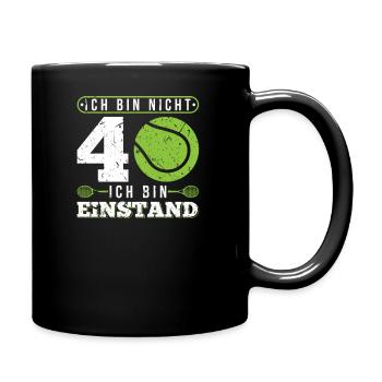 40. Geburtstag Tennis Geschenke Tennisspieler - Tasse einfarbig - Schwarz - Rechts
