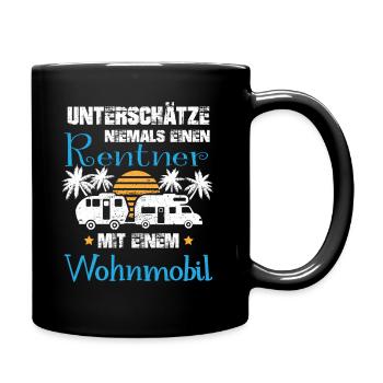 Wohnmobil Rentner Camper Wohnwagen Womo Camping - Tasse einfarbig - Schwarz - Rechts