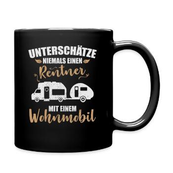 Wohnmobil Rentner Camper Wohnwagen Womo Camping - Tasse einfarbig - Schwarz - Rechts