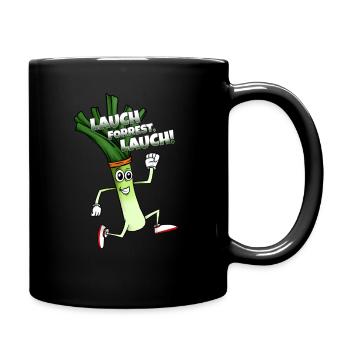 Funny leek design for jogging running marathon - Full Colour Mug - black - Right
