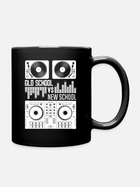 Music DJ old school vinyl electro techno - Full Colour Mug - black
