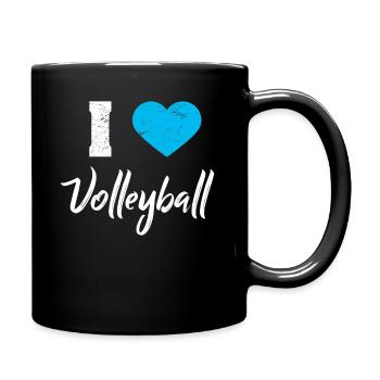 Volleyball Volleyballer Volley Volleyballspieler - Tasse einfarbig - Schwarz - Rechts