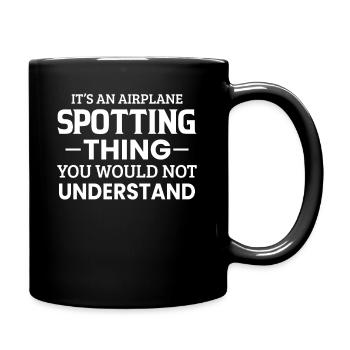 Plan Spotter as a gift - Full Colour Mug - black - Right