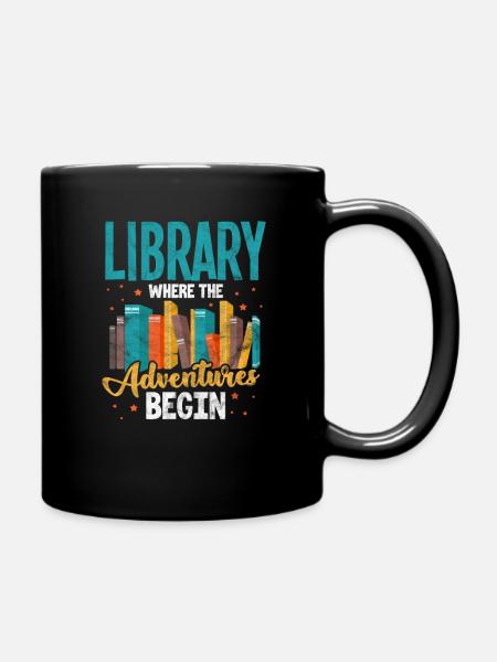 Bibliothek Bücher Lesen Buch Leseratte Geschenk - Tasse einfarbig - Schwarz