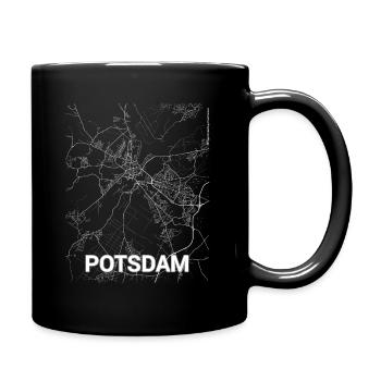 Potsdamer Stadtplan und Straßen - Tasse einfarbig - Schwarz - Rechts
