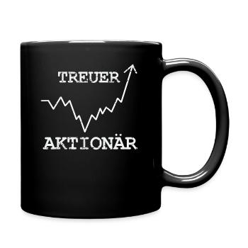 Treuer Aktionär - Tasse einfarbig - Schwarz - Rechts