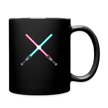 Two Laser Swords Light Swords Licht Schwert - Tasse einfarbig - Schwarz - Rechts