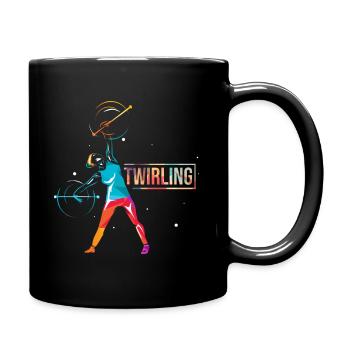 Baton Twirling gift - Full Colour Mug - black - Right