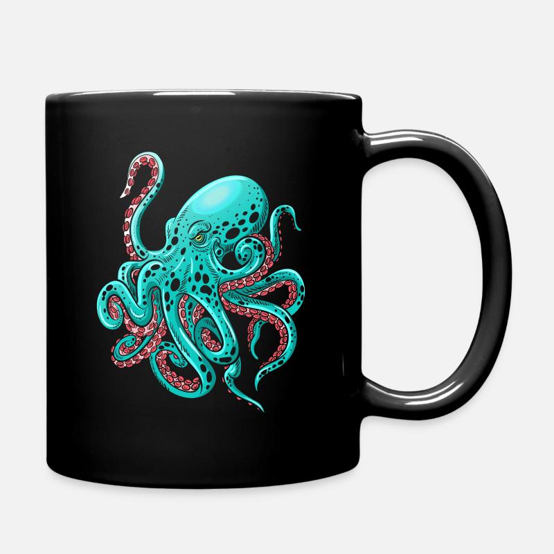 Krake Seeungeheuer - Tasse einfarbig - Schwarz