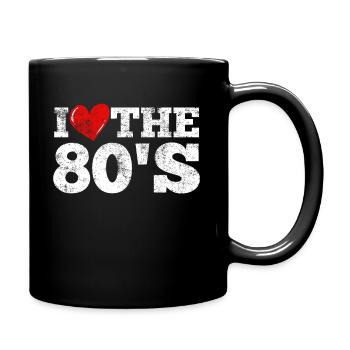 80er Ich Liebe Die - Tasse einfarbig - Schwarz - Rechts