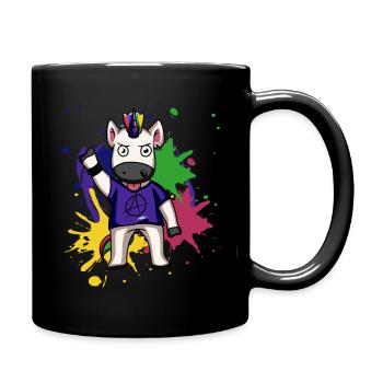 Licorne Punk coloré punk jupe Unicorn - Mug uni - noir - Droite