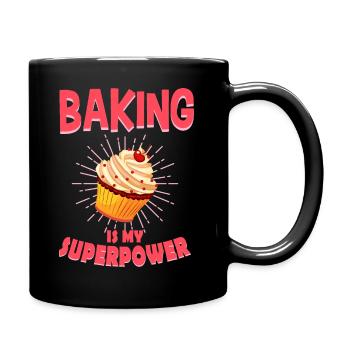 Bake baker cupcake gift - Full Colour Mug - black - Right