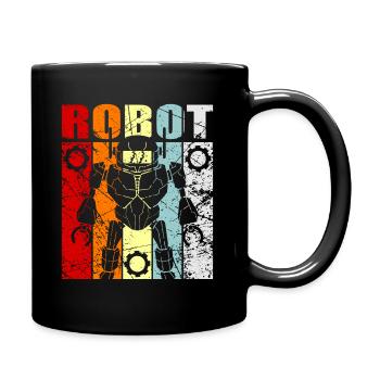Roboter - Tasse einfarbig - Schwarz - Rechts