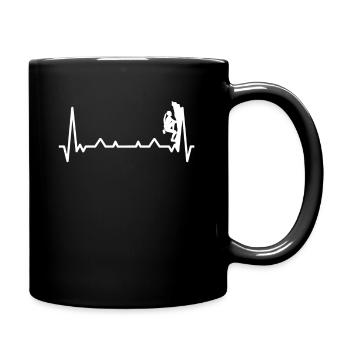 Bergsteigen Herzschlag Bergsteiger Kletterer - Tasse einfarbig - Schwarz - Rechts