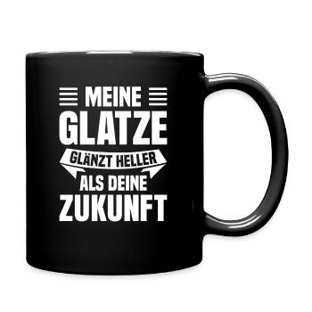 Glatze Glatzkopf Glatzenträger - Tasse einfarbig - Schwarz - Rechts