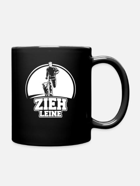 Zieh Leine Canicross Hundesport Zughundesport - Tasse einfarbig - Schwarz