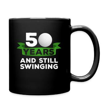 50 years of golfers 50th birthday of golf golfers - Full Colour Mug - black - Right