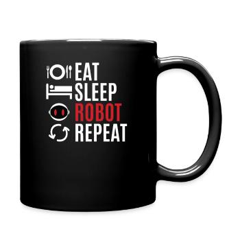 Roboter - Tasse einfarbig - Schwarz - Rechts