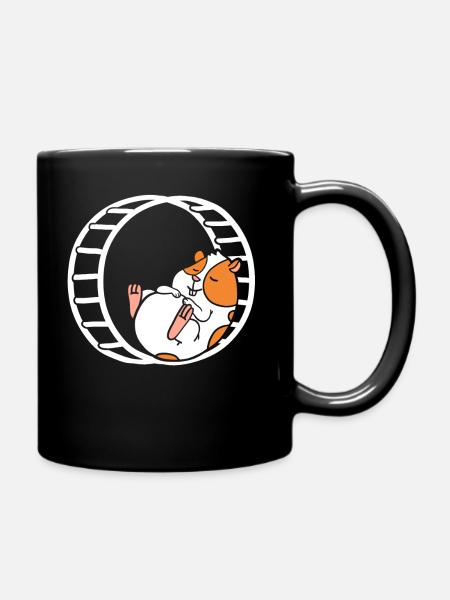 Hamster Hamsterrad Haustier - Tasse einfarbig - Schwarz