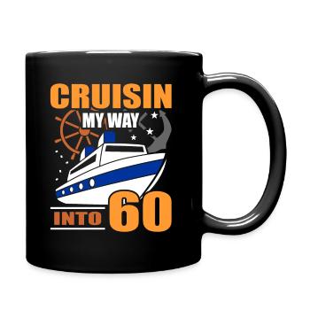 60. Geburtstag - Tasse einfarbig - Schwarz - Rechts