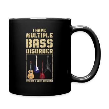 Musicien de musique rock guitare basse - Mug uni - noir - Droite
