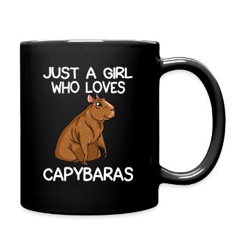 Nur ein Mädchen, das Capybaras liebt - Tasse einfarbig - Schwarz - Rechts