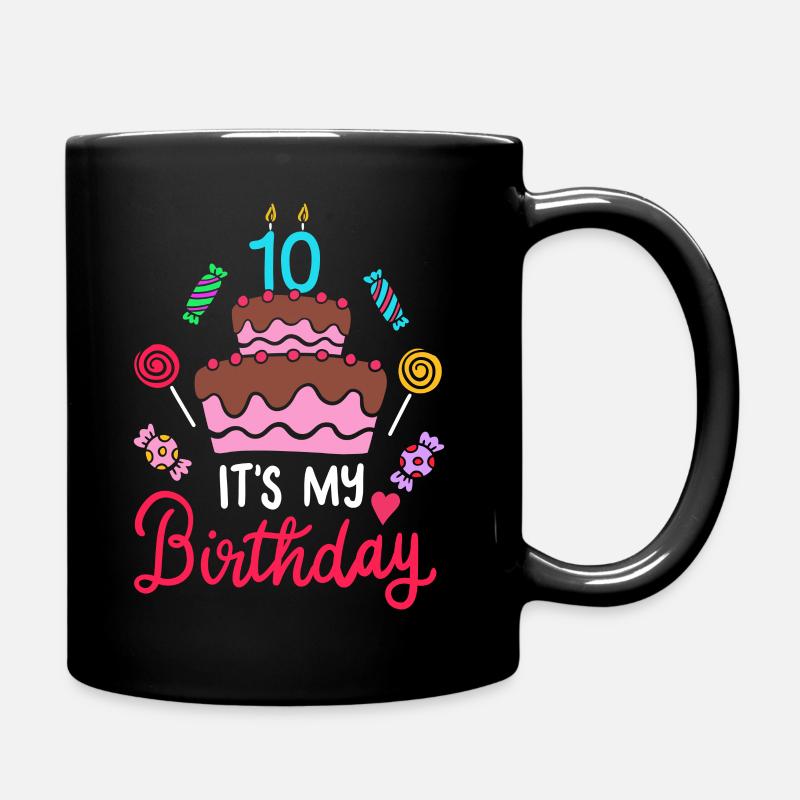 10. Geburtstag - Tasse einfarbig - Schwarz