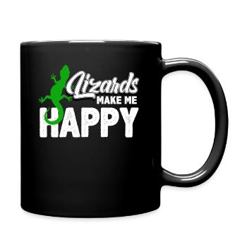 Gecko Eidechse - Tasse einfarbig - Schwarz - Rechts