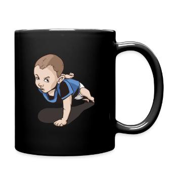 Baby macht einarmige Push-Ups Liegestützen - Tasse einfarbig - Schwarz - Rechts