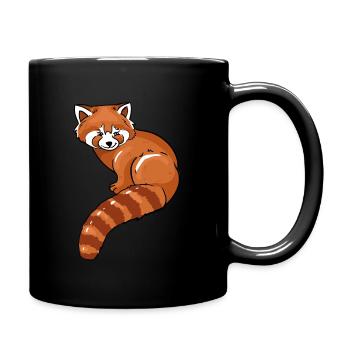 Roter Panda - Tasse einfarbig - Schwarz - Rechts