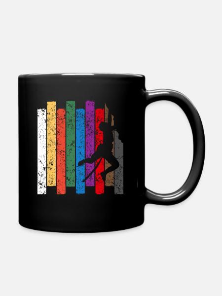 Rock Climbing Silhouette - Full Colour Mug - black