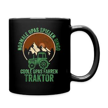 Traktor Opa Landwirt Bauer - Tasse einfarbig - Schwarz - Rechts
