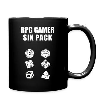 RPG Dice D20 Cube W20 Pen and Paper Fitness - Full Colour Mug - black - Right