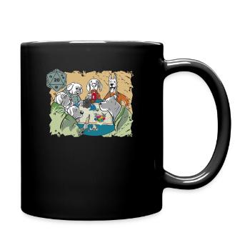 RPG Pen and Paper Dice D20 Dragons RPG chiens ronde - Mug uni - noir - Droite