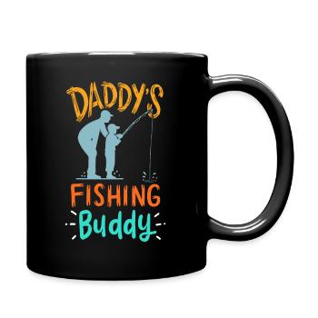 Angeln Vater Sohn - Tasse einfarbig - Schwarz - Rechts