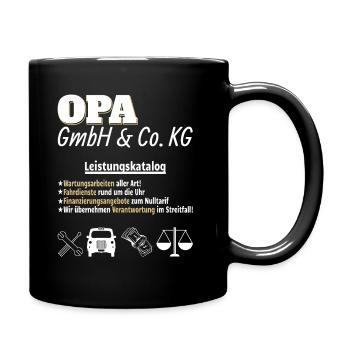 Firma Opa GmbH & Co KG Vatertag Vater Opa - Tasse einfarbig - Schwarz - Rechts