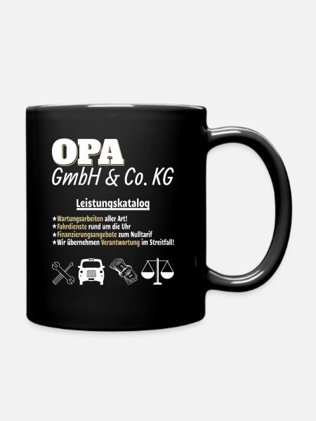 Firma Opa GmbH & Co KG Vatertag Vater Opa - Tasse einfarbig - Schwarz