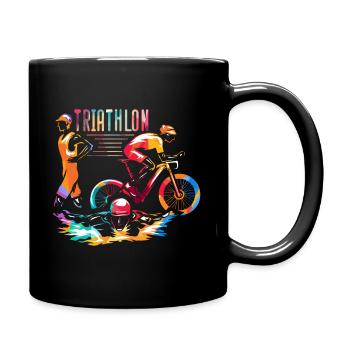 Triathlon - Tasse einfarbig - Schwarz - Rechts