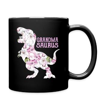 Oma Saurus - Tasse einfarbig - Schwarz - Rechts