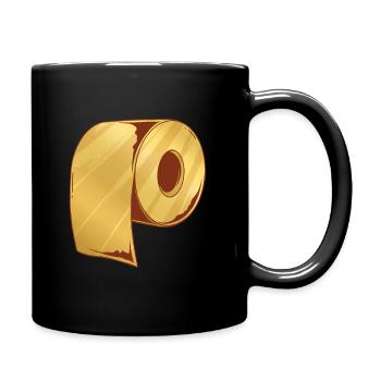 Papier toilette doré rouleau de papier toilette saint - Mug uni - noir - Droite